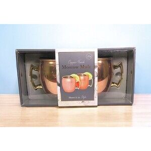 Moscow Mule Copper Mug Set 2 Pack Hammered Finish Barware NIB￼
